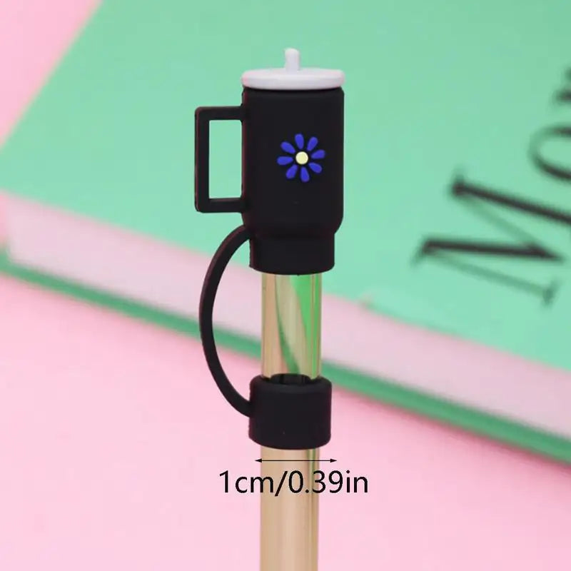 Cute silicone straw toppers that keep your drink dust-free, spill-proof & fun! Available in 1–6 pcs sets.