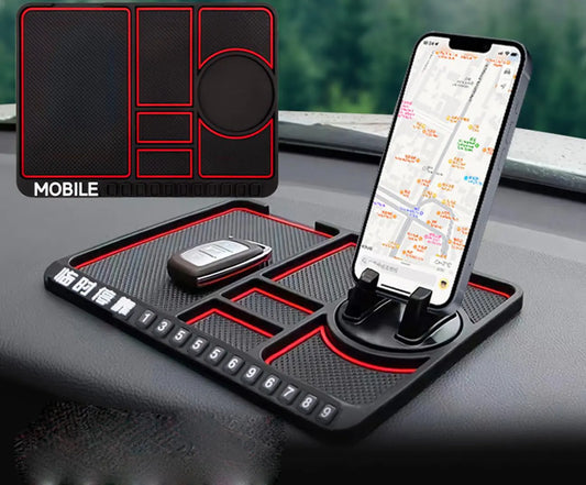 Zorratin Multifunction Car Anti-Slip Mat Auto Phone Holder Anti Skid Dashboard Pad with Temporary Parking Number for Phone Key Fob Sunglasses Gadgets...