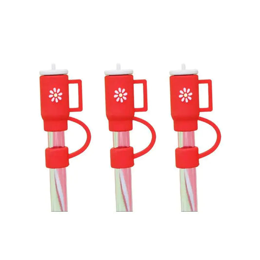 Cute silicone straw toppers that keep your drink dust-free, spill-proof & fun! Available in 1–6 pcs sets.